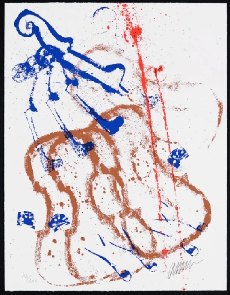 Sérigraphie Arman - Accords à cordes I