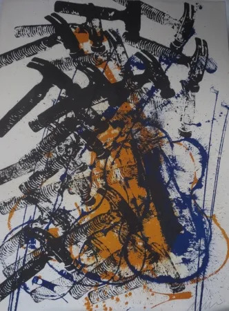 Lithographie Arman - Violon et marteaux