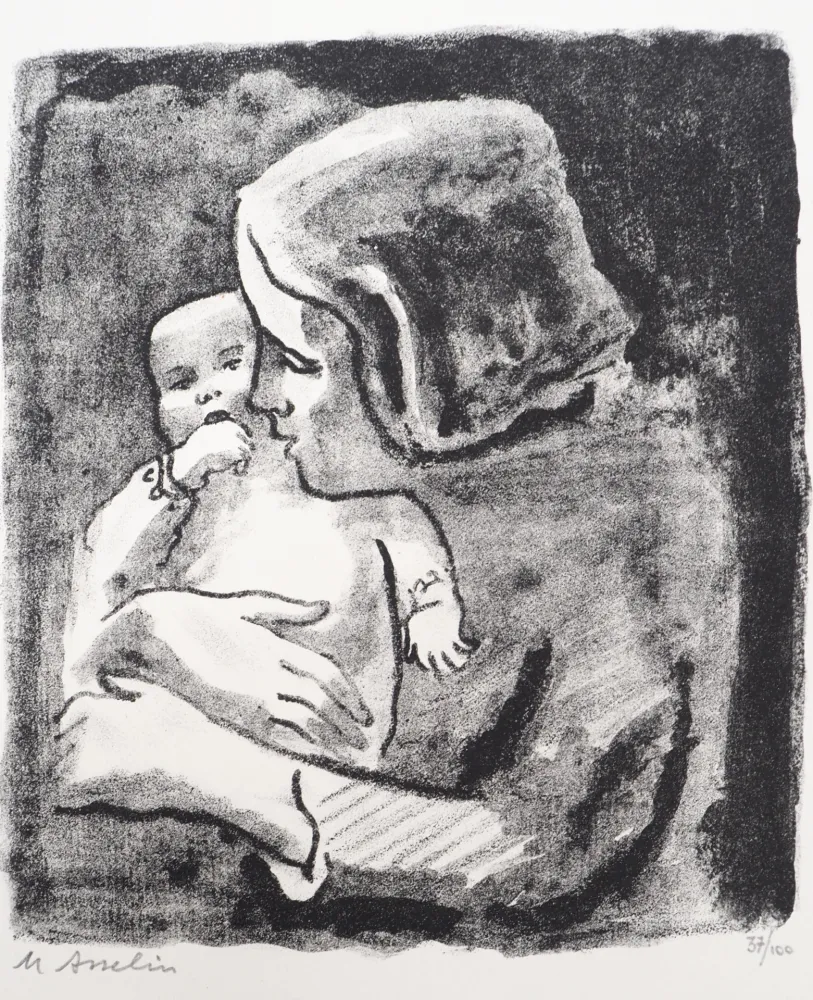 Lithographie Asselin - Maternité