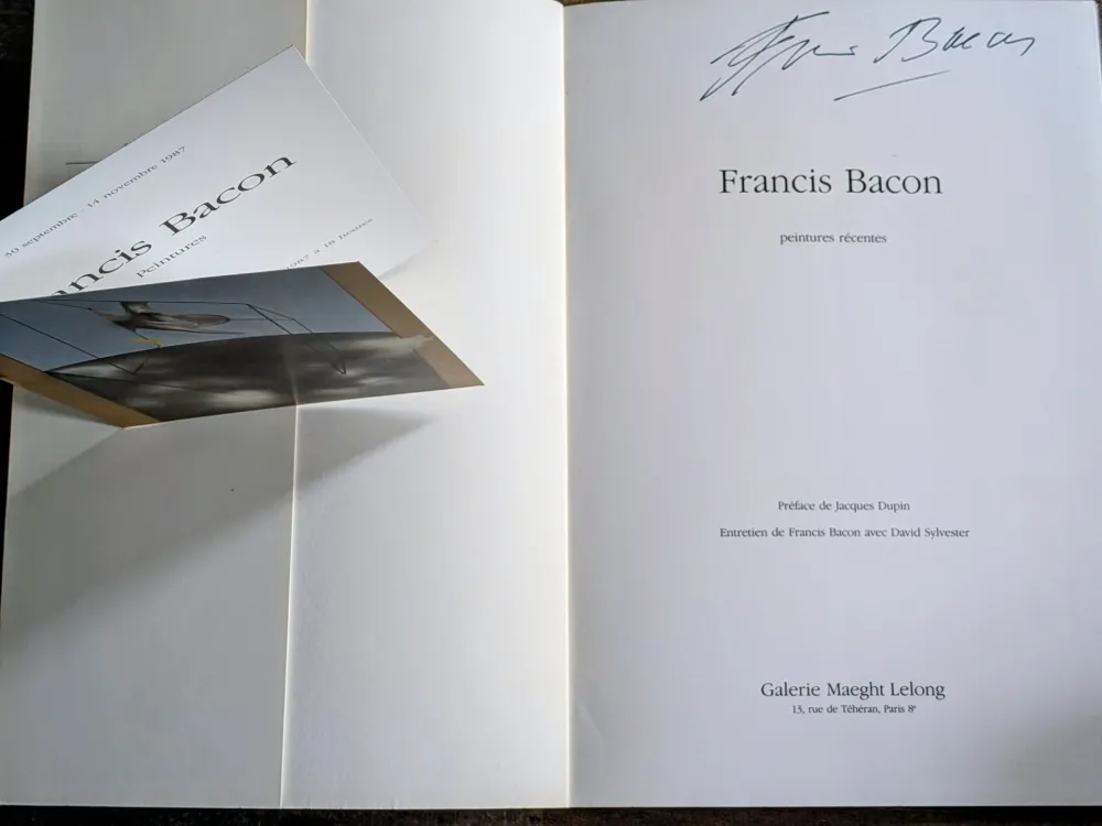 Aucune Technique Bacon - Francis Bacon - Peintures Récentes,  Hand-Signed catalog and invitation,  1984