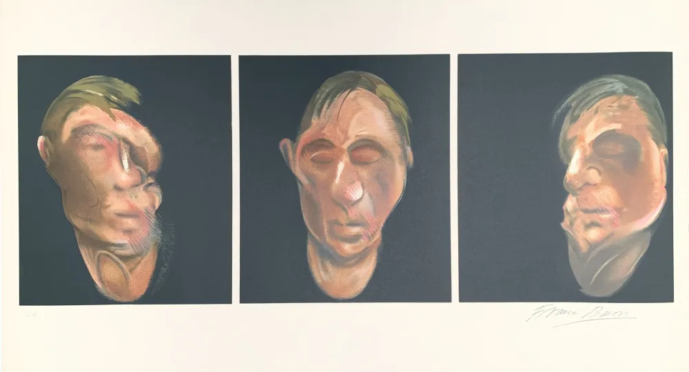 Lithographie Bacon - Trois études pour un autoportrait