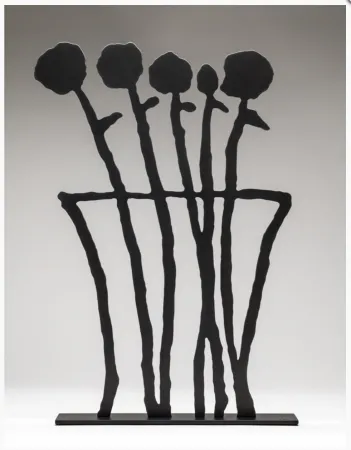 Aucune Technique Baechler - Black Flowers Sculpture