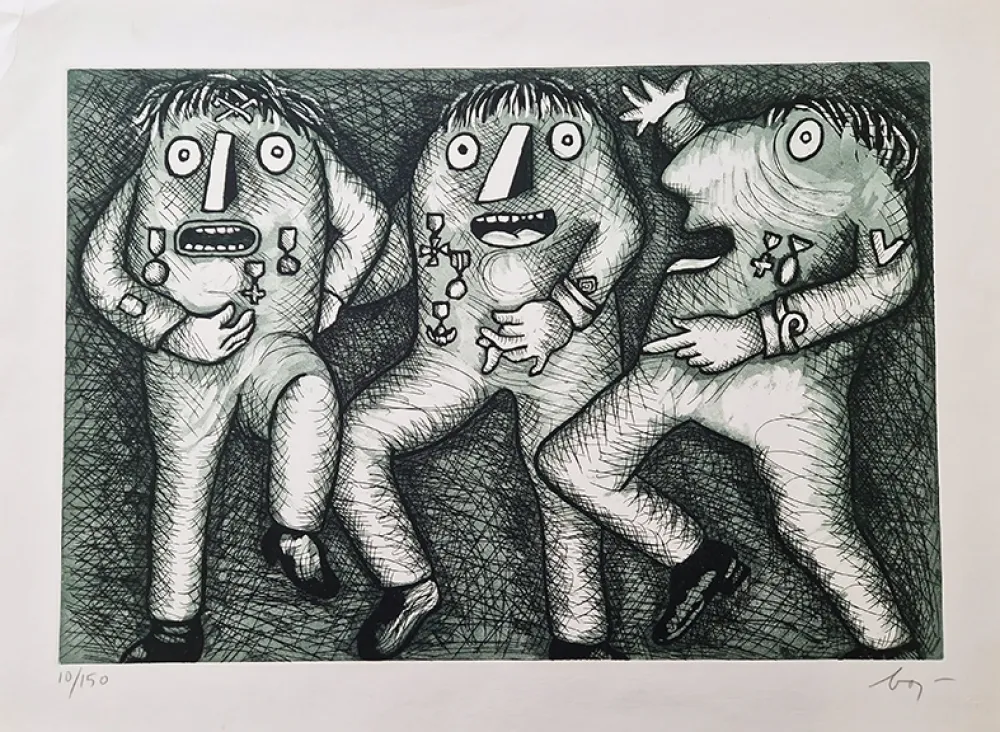 Eau-Forte Baj - Nixon parade III