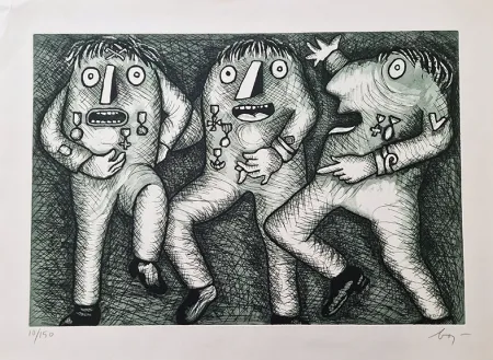 Eau-Forte Baj - Nixon parade III