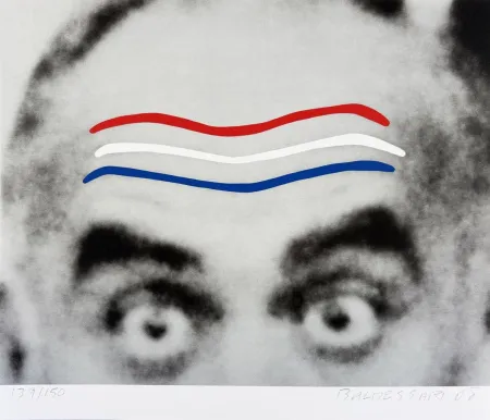 Sérigraphie Baldessari - Raised Eyebrows/Furrowed Foreheads (Red, White, and Blue) from the Artists for Obama Portfolio
