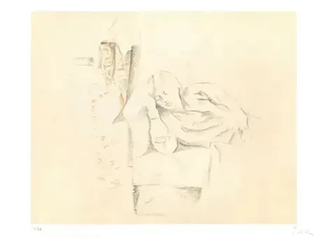 Lithographie Balthus - Jeune fille endormie 