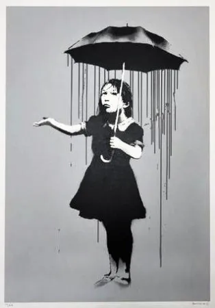 Sérigraphie Banksy -  Nola Grey Rain