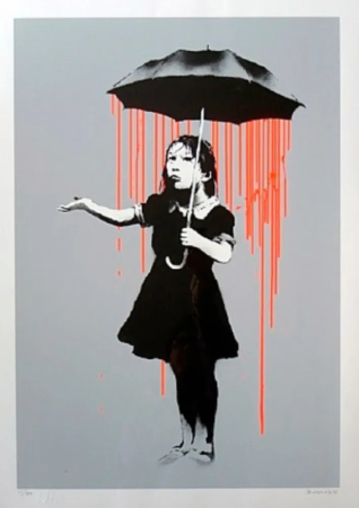 Sérigraphie Banksy - Nola (Orange Rain)
