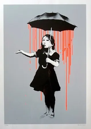 Sérigraphie Banksy - Nola (Orange Rain)