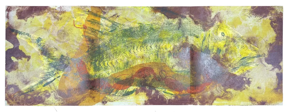 Lithographie Barcelo - La Chenille / La Carpe