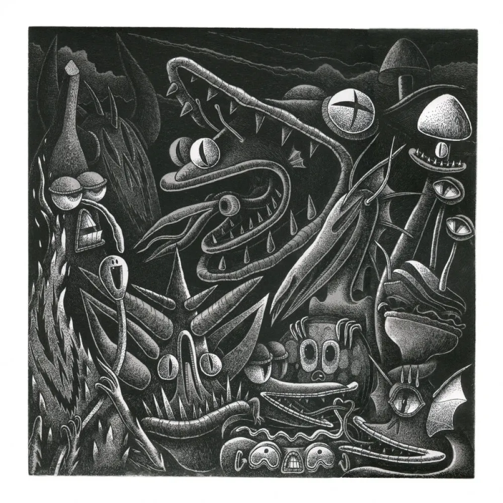 Gravure Barrome Forgues - LE SERPENT DES SABLES S'EST TROMPE DE FILM 