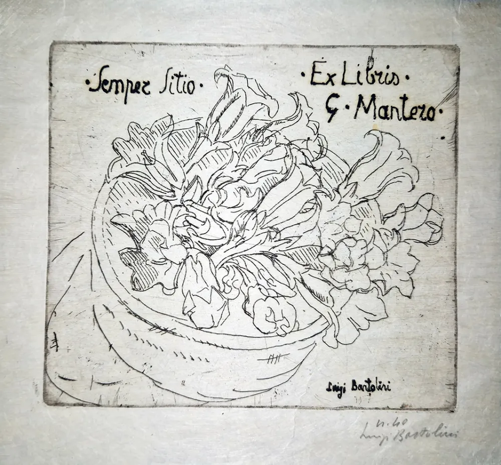 Eau-Forte Bartolini - Ex libris G.Mantero-Genziane