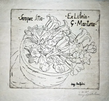 Eau-Forte Bartolini - Ex libris G.Mantero-Genziane