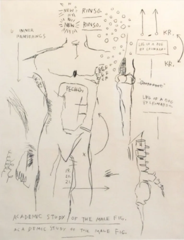Sérigraphie Basquiat - Academic Study of the Male Figure