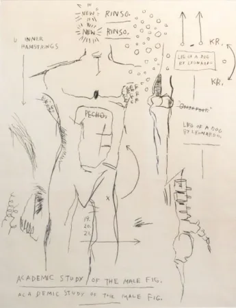 Sérigraphie Basquiat - Academic Study of the Male Figure
