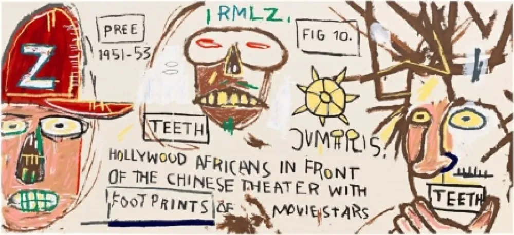 Sérigraphie Basquiat - Hollywood Africans in Front of the Chinese Theater with Footprints of Movie Stars