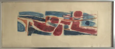 Aquatinte Bazaine - Sans titre (Le nageur)