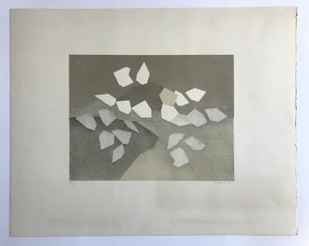 Lithographie Beaudin - Sans titre (Composition à dominante marron et beige)