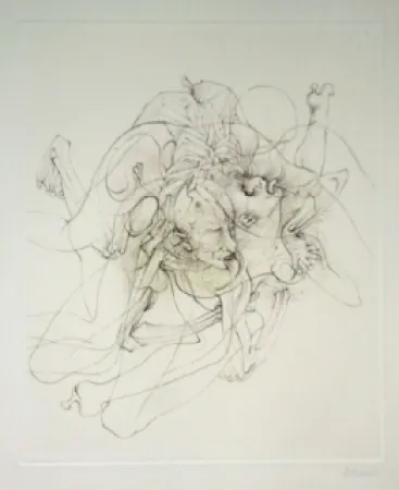 Gravure Bellmer - Dialogue entre un prêtre et un moribond