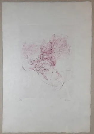 Gravure Bellmer - Femme au Chapeau D'Oisseau