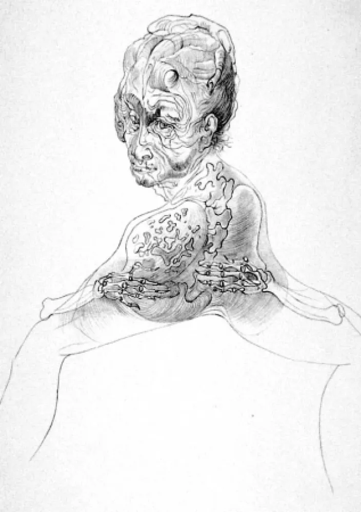 Lithographie Bellmer - La morte