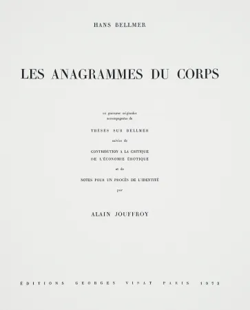 Livre Illustré Bellmer - Les Anagrammes du corps