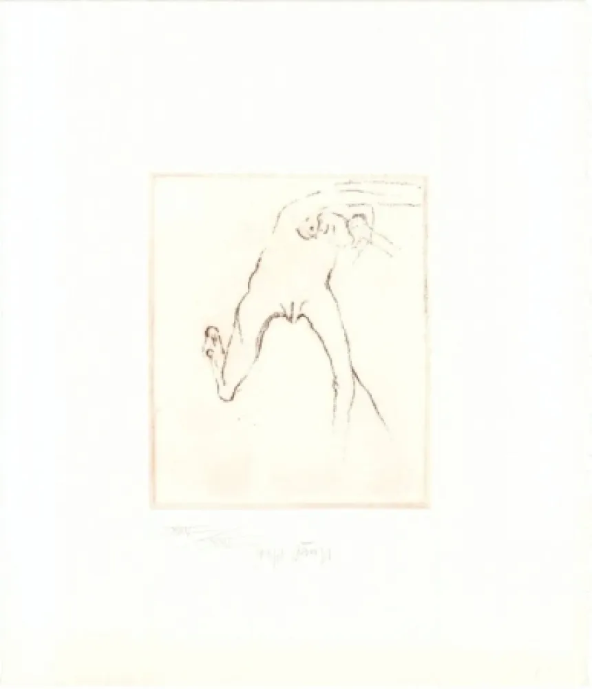 Eau-Forte Et Aquatinte Beuys - Schwurhand: Frau rennt weg mit Gehirn 