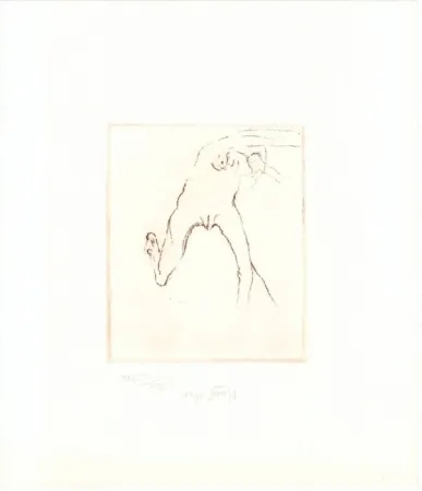 Eau-Forte Et Aquatinte Beuys - Schwurhand: Frau rennt weg mit Gehirn 