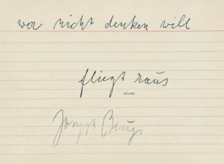 Multiple Beuys - Sich selbst (wer nicht denken will fliegt raus)