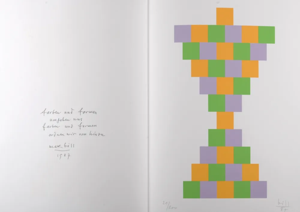Lithographie Bill - Farben und formen, 1987 - Hand-signed