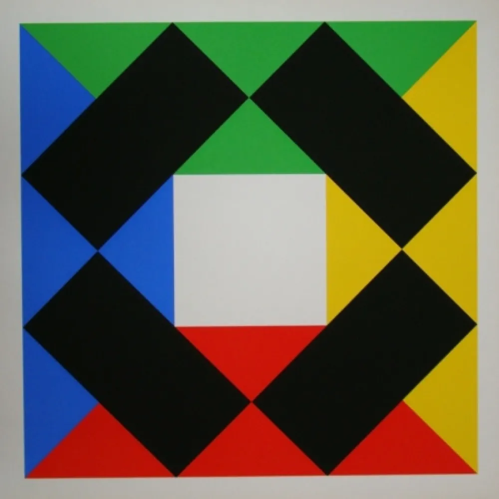 Sérigraphie Bill - Komposition mit weissem Zentrum