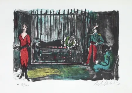 Lithographie Blatas - 	L'opera Des Gueux the Beggers Opera plate no. IV