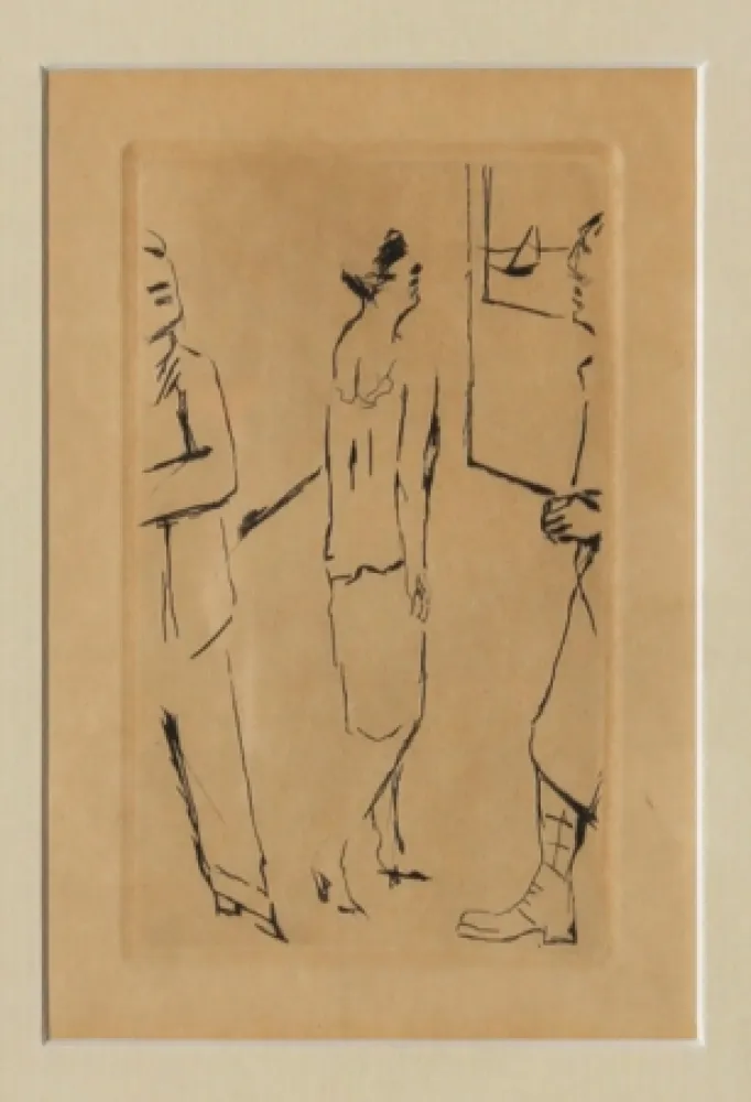 Eau-Forte Bonnard - Lady in the Street