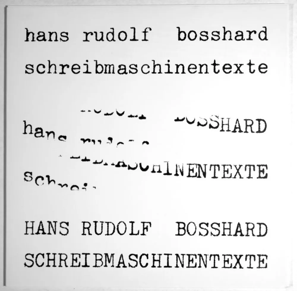 Livre Illustré Bosshard - Schreibmaschinentexte. 