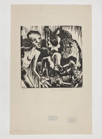 Gravure Sur Bois Böttcher - Adam und Eva (Adam and Eve - The Fall of Man) 