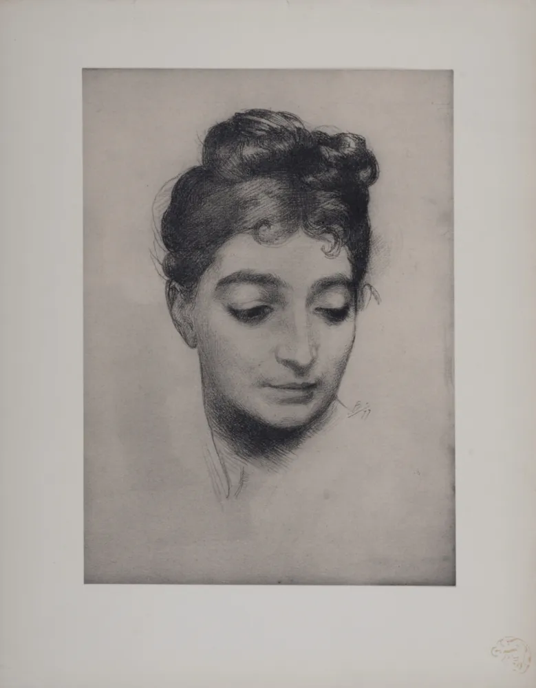 Lithographie Bracquemond - Portrait, 1897