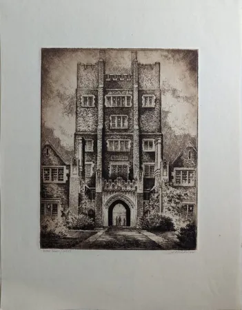 Gravure Bradshaw - Baker Tower, Cornell