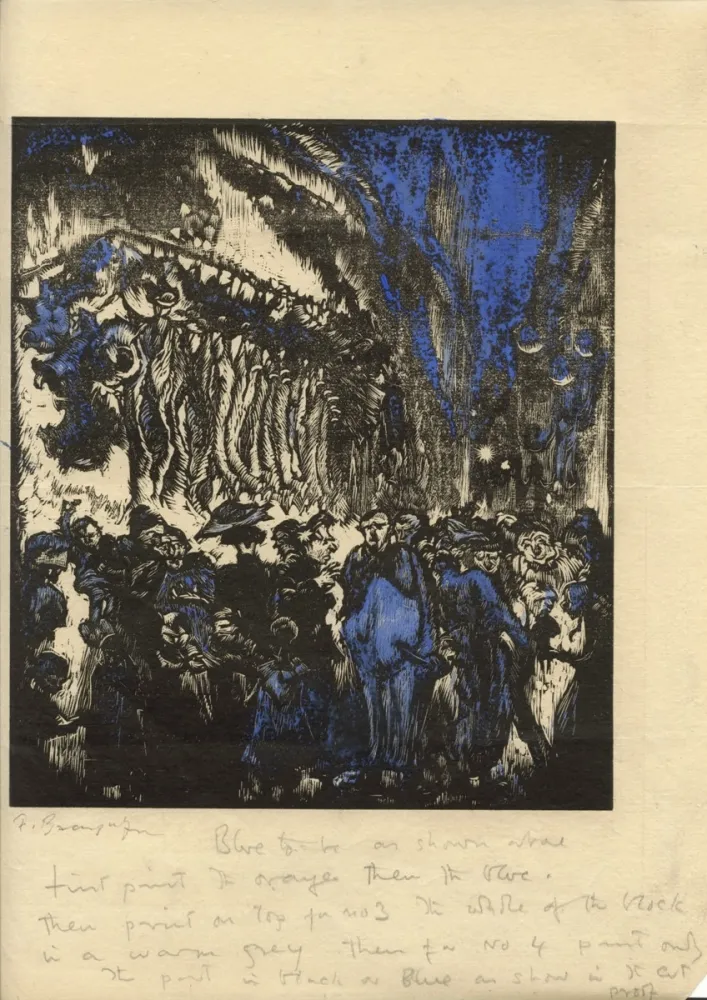 Gravure Sur Bois Brangwyn - Street scene