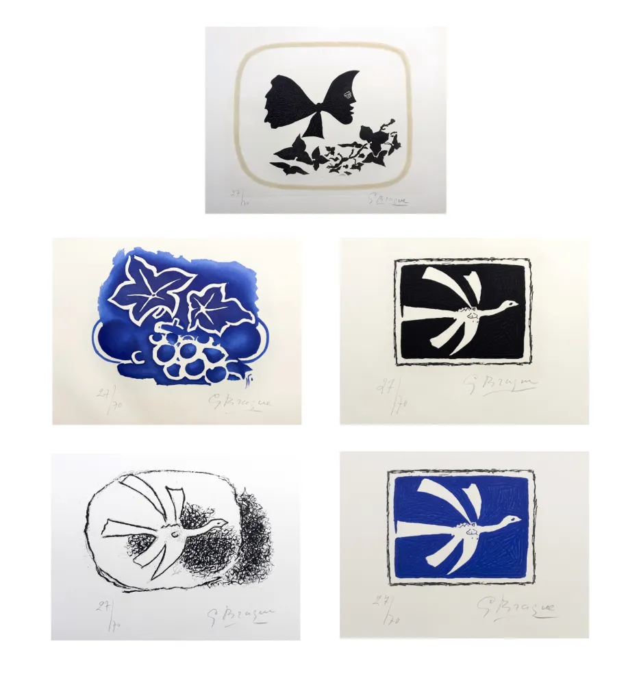 Eau-Forte Et Aquatinte Braque - AOÛT. Suite complète signée des gravures + 1 gravure inédite (Louis Broder, 1958)