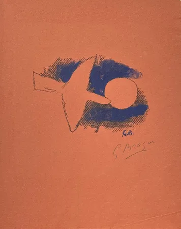 Lithographie Braque - Astre et oiseau