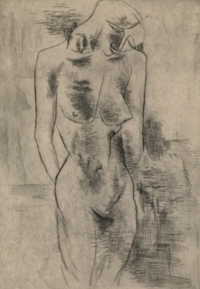 Gravure Braque - Etude de nu