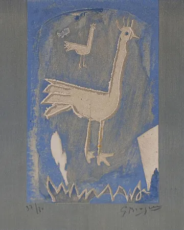 Lithographie Braque - Le coq