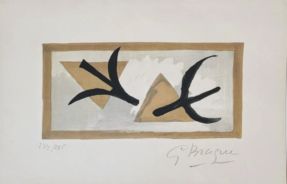 Lithographie Braque - Les Martinets 