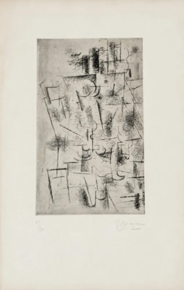Gravure Braque - Still Life with Glass
