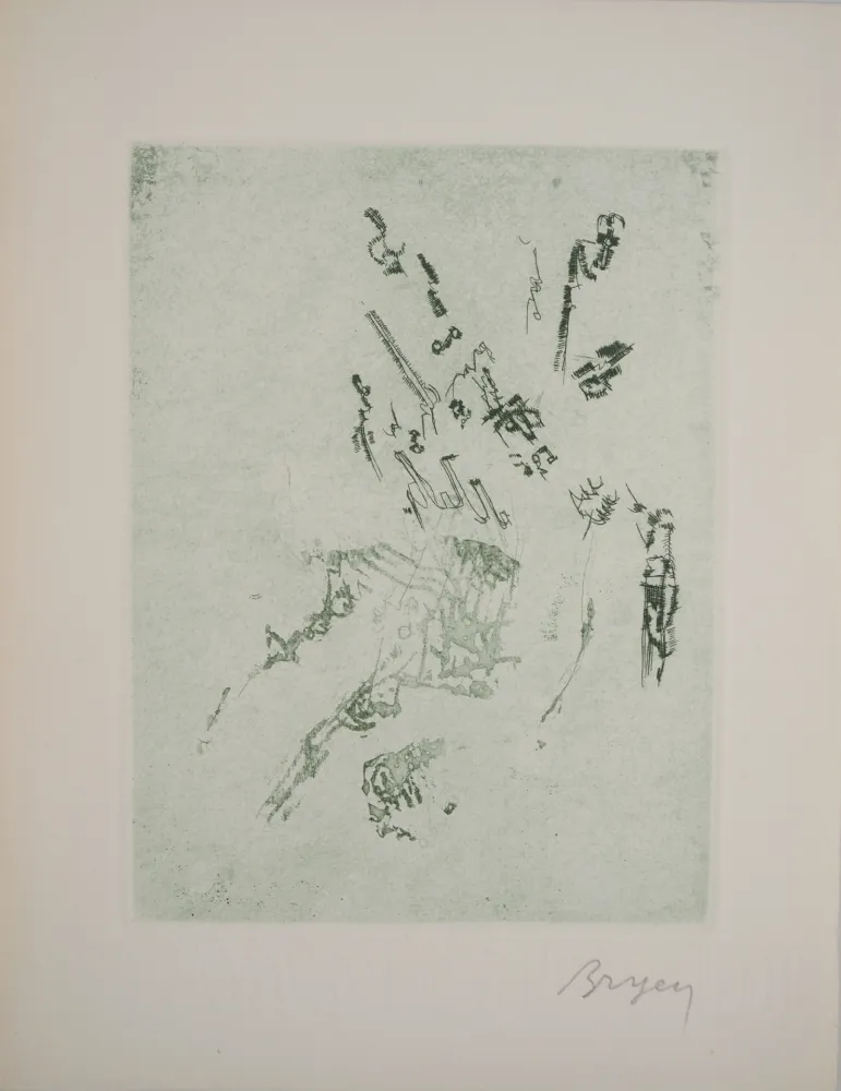 Gravure Bryen - Réflexion en vert