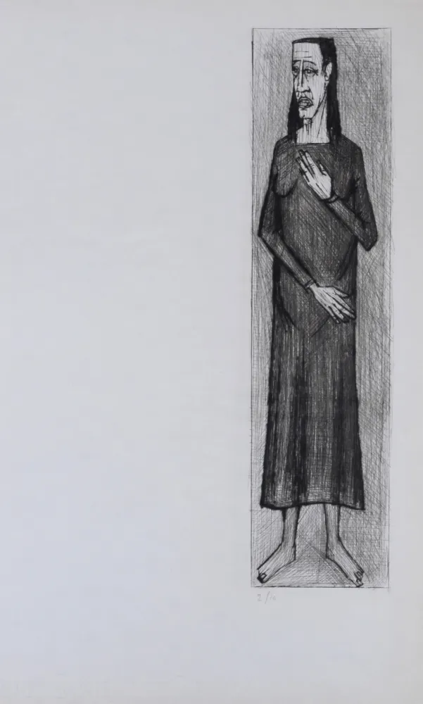 Eau-Forte Et Aquatinte Buffet - Homme de face, La Passion du Christ