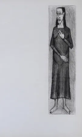 Eau-Forte Et Aquatinte Buffet - Homme de face, La Passion du Christ