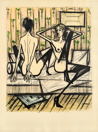 Lithographie Buffet - Jeux de dames