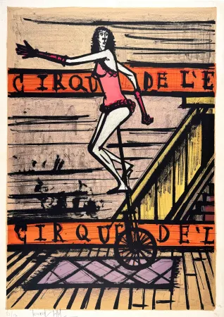 Lithographie Buffet - Le monocycle 