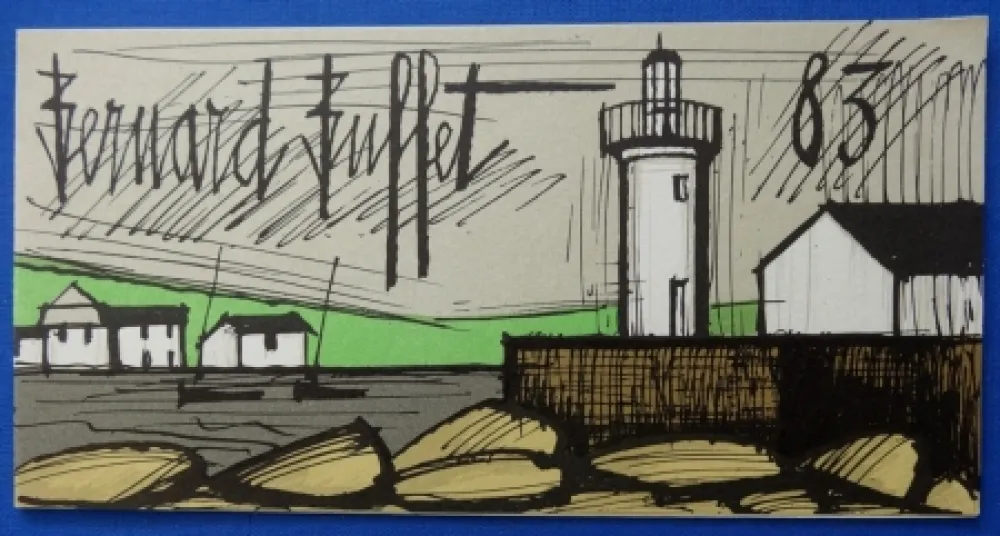 Lithographie Buffet - Le phare